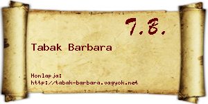 Tabak Barbara névjegykártya